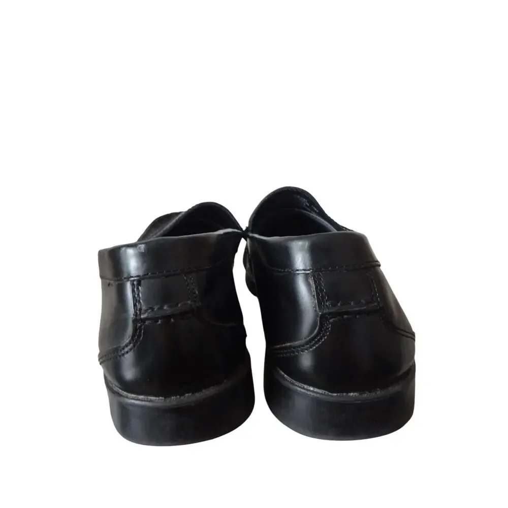 Vintage 90s Nunn Bush Black Penny Loafer Mens 10 Moc Pinch Toe Dress Shoe Gel